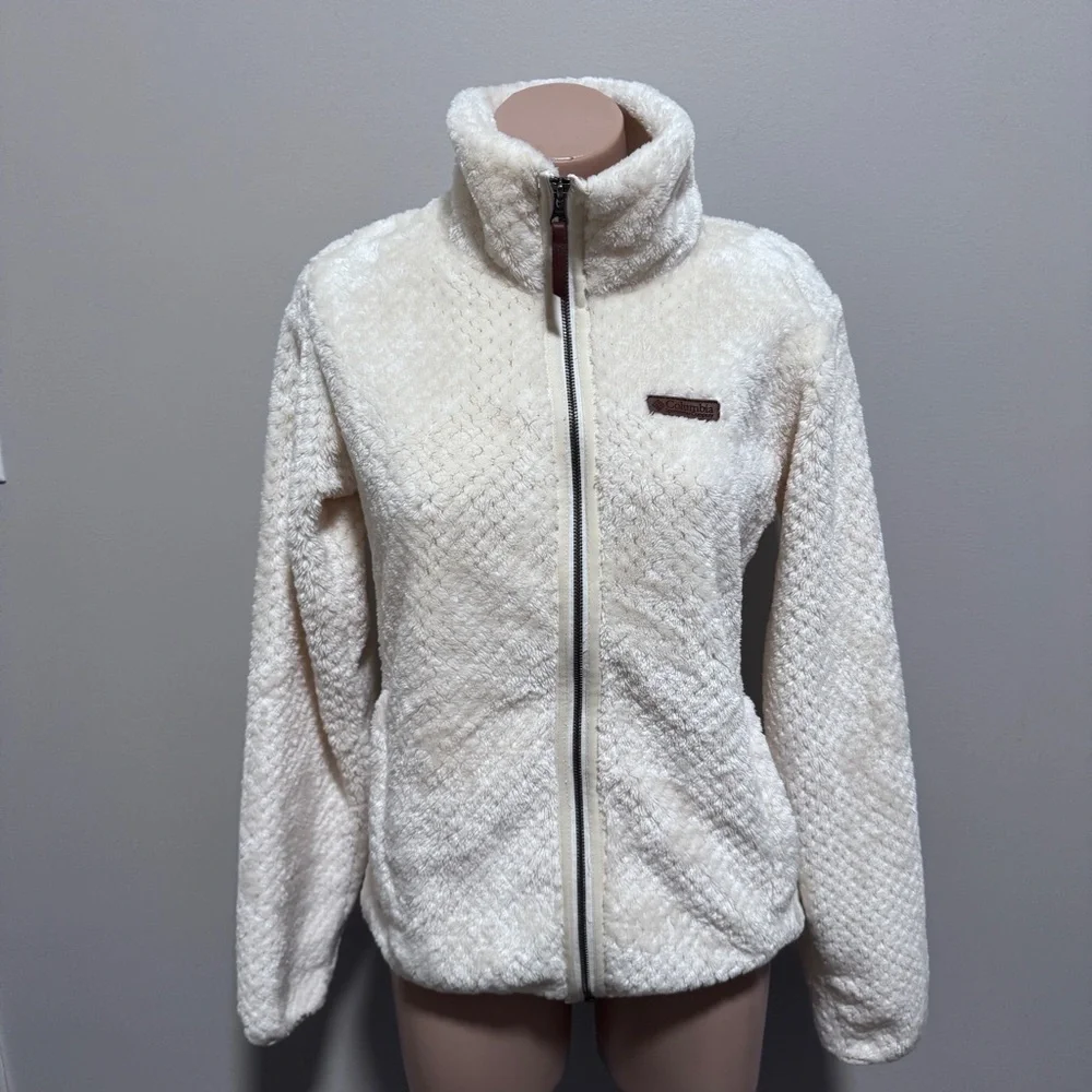 Columbia Fire Side Sherpa Fleece Full Zip Jacket Cream Small